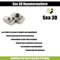 25 Stück Hammermutter Nutenstein Nut 6, M5 T-nut 2020 Alu Profil