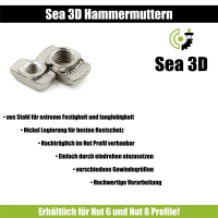 50 Stück Hammermutter Nutenstein Nut 6, M5 T-nut 2020 Alu Profil
