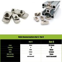 50 Stück Hammermutter Nutenstein Nut 8, M4 T-nut 3030/4040 Alu Profile