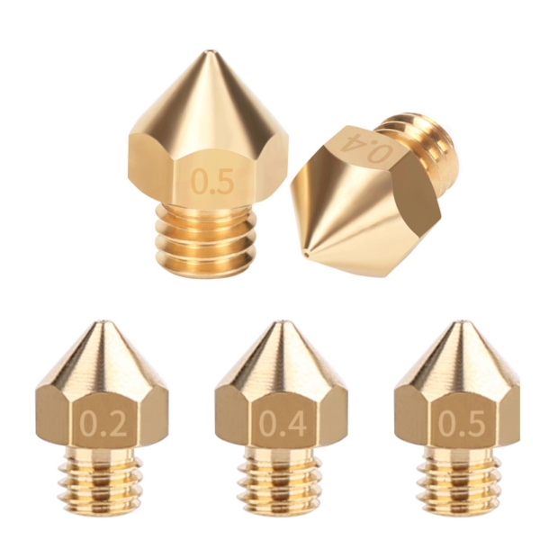 5 Stück MK8 Creality & Tronxy Düse breiter Kopf 0,4mm 3D Drucker Nozzle 1,75mm MK8 Ender