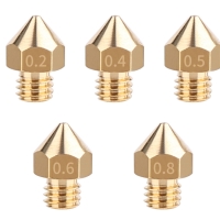 5 Stück MK8 Creality & Tronxy Düse breiter Kopf 0,4mm 3D Drucker Nozzle 1,75mm MK8 Ender