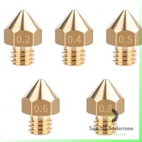 5 Stück MK8 Creality & Tronxy Düse breiter Kopf 0,4mm 3D Drucker Nozzle 1,75mm MK8 Ender