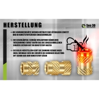 10 Stück Gewindeeinsatz M2 Rändelmutter - Einpressmutter (Heat Set Insert)