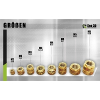 10 Stück Gewindeeinsatz M2 Rändelmutter - Einpressmutter (Heat Set Insert)