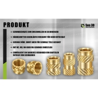 100 Stück Gewindeeinsatz M4 5mm Rändelmutter - Einpressmutter (Heat Set Insert)