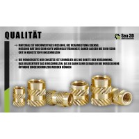 25 Stück Gewindeeinsatz M4 7mm Rändelmutter - Einpressmutter (Heat Set Insert)