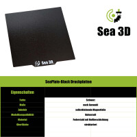 Sea 3D SeaPlate-Black Schwarze 3D Druckplatte 500mm 2-seitig fein strukturiert