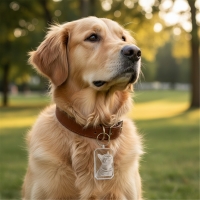 Dein Haustier als 3D Glas-Schlüsselanhänger. Personalisierte Foto Gravur Katze Hund